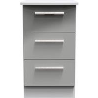 Ready Assembled 2 U Harrow 3 Drawer Bedside Cab(Ready Assembled) in Grey