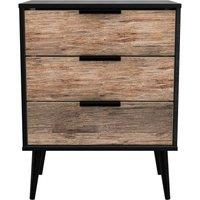 Ready Assembled 2 U Fuji 3 Drawer Chest (Ready Assembled) in Walnut