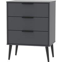 Ready Assembled 2 U Fuji 3 Drawer Chest (Ready Assembled) in Dark Grey
