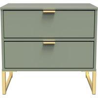Ready Assembled 2 U Madrid 2 Drawer Bedside Cab(Ready Assembled) in Pale Green