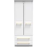 Ready Assembled 2 U Hereford 2 Door 2 Drawer Wardrobe with Shelf & Hang(Ready Assembled) in White