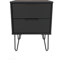 Ready Assembled 2 U Fuji 2 Drawer Bedside Cab(Ready Assembled) in Black