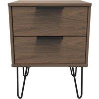 Ready Assembled 2 U Fuji 2 Drawer Bedside Cab(Ready Assembled) in Walnut
