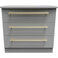 Ready Assembled 2 U Helmsley 3 Drawer Chest (Ready Assembled) in Dark Grey