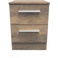 Ready Assembled 2 U Trent 2 Drawer Bedside (Ready Assembled) in Dark Brown