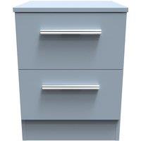 Ready Assembled 2 U Trent 2 Drawer Bedside (Ready Assembled) in Light Blue