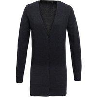 Premier Women's Longline V Neck Knitted Cardigan in Charcoal | Size: 20