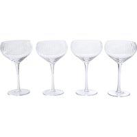 Orsina Set of 4 Cocktail Glasses, 320ml Fluted Stemware Set With Clear Glass, Lightweight Cocktail Glassware Set