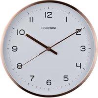 Hometime Round Rose Gold Metal Wall Clock White Dial 12"