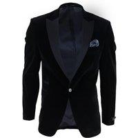 TruClothing Men's Velvet 1 Button Jacket Tuxedo Blazer in Black | Size: 40R