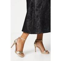 Coast Women's Talia Satin Platform High Heel Sandals in Gold | Size: 8