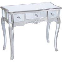 Melody Maison Mirrored Dressing Table - Tiffany Range in Silver