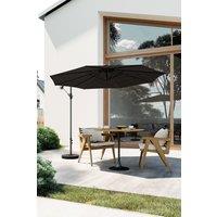 Black Large Garden Cantilever 3m Banana Parasolwith Cross and Fillable Base