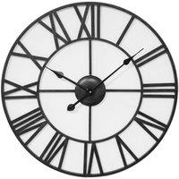 HOMETIME Wrought Metal Cut Out Wall Clock 60cm in Black