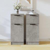 Berkfield Home Sideboards 2 pcs Concrete Grey 30x30x70 cm Engineered Wood | Size: 30 x 30 x 70 cm