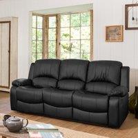 Artemis Home Glendale 3 Seat Manual Recliner Sofa in Black