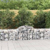 Berkfield Home Arched Gabion Baskets 11 pcs 200x50x60/80 cm Galvanised Iron in Silver