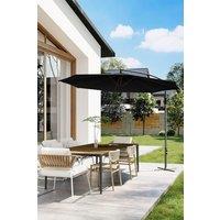 Black Large Garden Cantilever 3m Banana Parasolwith Cross Base