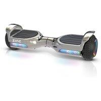 Zinc Megastar Hoverboard LED Headlights 120W Motor Up To 5 Miles Range Build In Wireless Speaker - Chrome in Silver