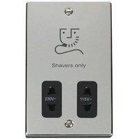 SE Home Polished Chrome Shaver Socket 115v/230v in Metallic Silver
