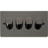 SE Home Black Nickel 4 Gang 2 Way LED 100W Trailing Edge Dimmer Light Switch