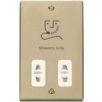 SE Home Polished Brass Shaver Socket 115v/230v in Gold