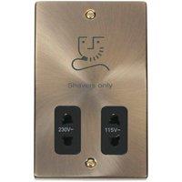 SE Home Antique Brass Shaver Socket 115v/230v in Gold