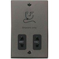 SE Home Black Nickel Shaver Socket 115v/230v