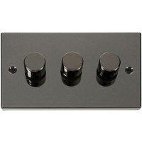 SE Home Black Nickel 3 Gang 2 Way LED 100W Trailing Edge Dimmer Light Switch