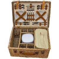 Red Hamper Wicker Blenheim Deluxe Fitted Picnic Basket in Yellow