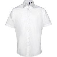 Premier Men's Supreme Heavy Poplin Short Sleeve Work Shirt in White | Size: 18 inches