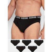 BadRhino Men's 5 Pack Briefs in Black | Size: 3XL