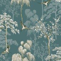 World of Wallpaper Garden Wallpaper in Teal