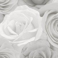 World of Wallpaper Melany Roses Wallpaper in Grey