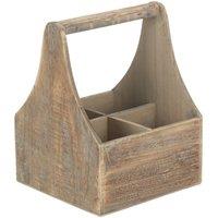 Red Hamper Wood Oak Effect Wooden Bottle Carrier in Brown