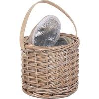 Red Hamper Wicker Antique Wash Mini Ice Basket in Brown