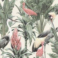 World of Wallpaper Manu Tropical Wallpaper in Cream