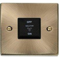 SE Home Antique Brass 10A 3 Pole Fan Isolation Switch in Gold