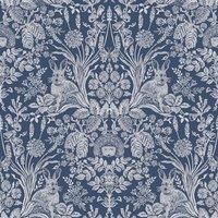 World of Wallpaper Harlen Woodland Damask Wallpaper in Navy