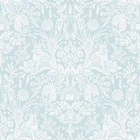 World of Wallpaper Harlen Woodland Damask Wallpaper in Duck Egg Blue