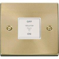 SE Home Satin / Brushed Brass 10A 3 Pole Fan Isolation Switch in Gold