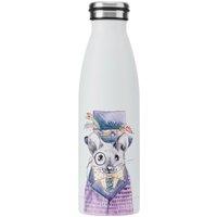 Mikasa Tipperleyhill Mouse Double-Walled Stainless Steel Water Bottle, 500ml in White