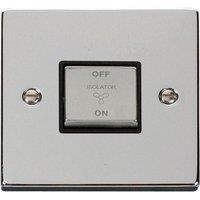 SE Home Polished Chrome 10A 1 Gang Ingot 3 Pole Fan Isolation Switch in Metallic Silver