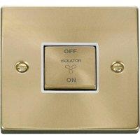 SE Home Satin / Brushed Brass 10A 1 Gang Ingot 3 Pole Fan Isolation Switch in Gold
