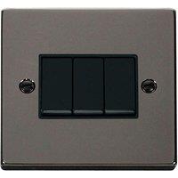 SE Home Black Nickel 10A 3 Gang 2 Way Light Switch