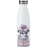 Mikasa Tipperleyhill Highland Cow Double-Walled Stainless Steel Water Bottle, 500ml in White