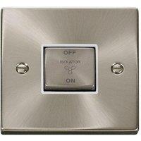 SE Home Satin / Brushed Chrome 10A 1 Gang Ingot 3 Pole Fan Isolation Switch in Metallic Silver