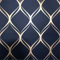World of Wallpaper Clifton Wave Geometric Wallpaper in Navy
