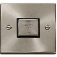 SE Home Satin / Brushed Chrome 10A 1 Gang Ingot 3 Pole Fan Isolation Switch in Metallic Silver