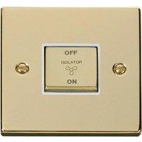 SE Home Polished Brass 10A 1 Gang Ingot 3 Pole Fan Isolation Switch in Gold